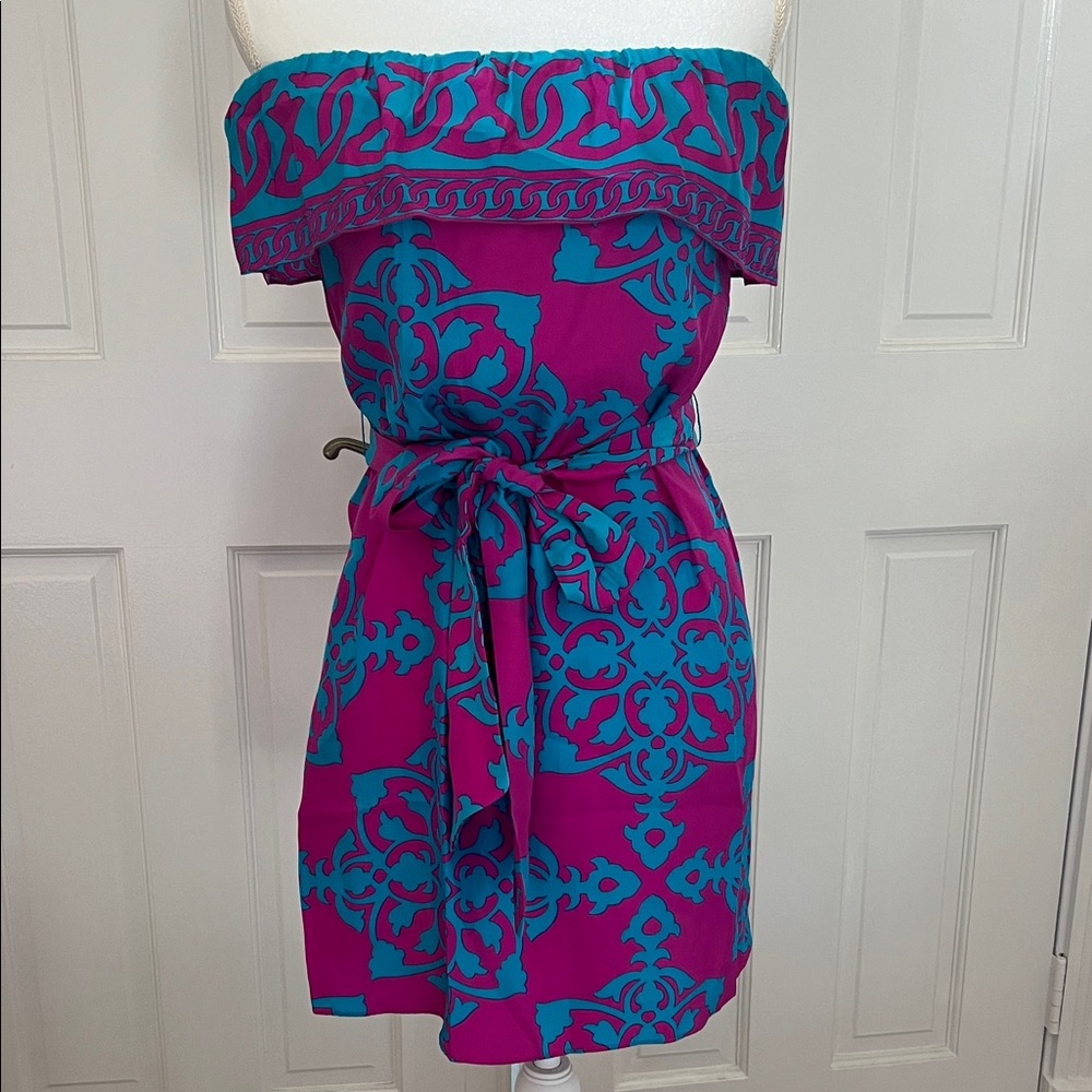 Alice and Trixie‎ XS Off-Shoulder Pink and Blue Dress